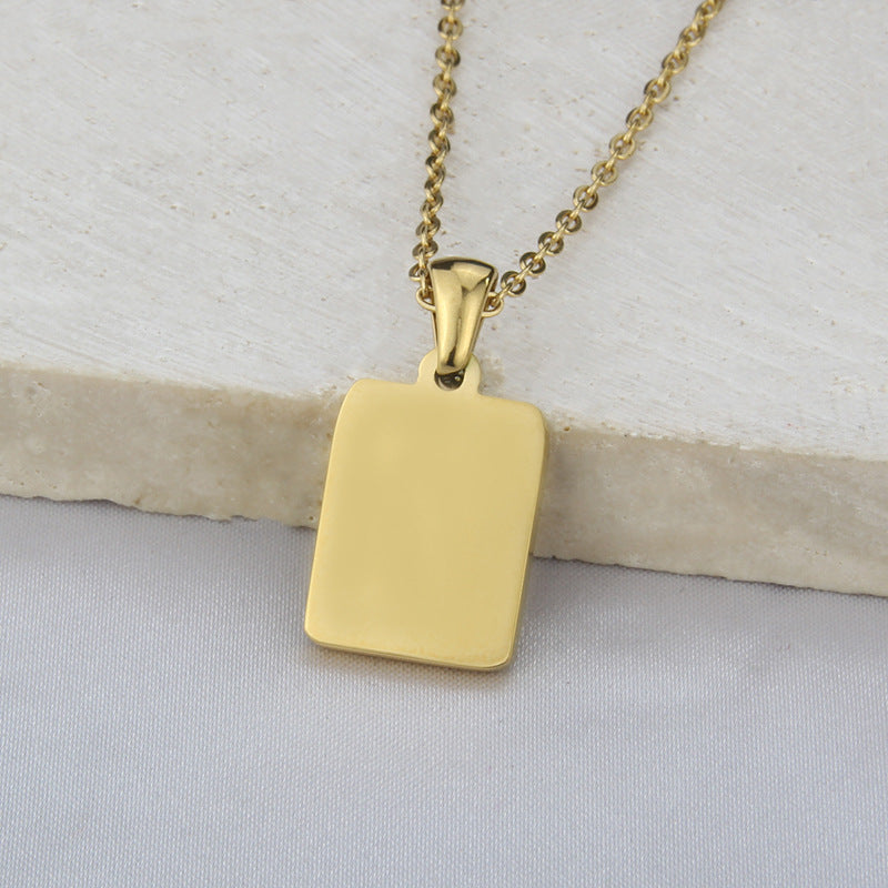 Stainless Steel Square Shell Zodiac Necklace What Else You Got?