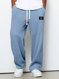 Cozy & Stylish Waffle Knit Men's Casual Pants with Drawstring & Pockets - Breathable, Loose Fit Trousers for All-Day Comfort