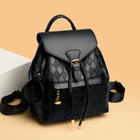 Women’s PU Leather Bucket Backpack – Casual Shoulder Bag for School & Travel
