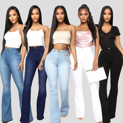 Women's High Waist Slim Fit Denim Jeans – Classic Horseshoe Cut | Flattering & Comfortable