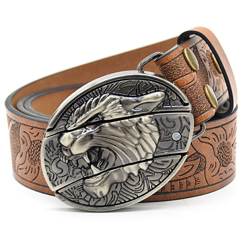 Personality Student Trendy Printing Engraving Smooth Buckle Knife Embossing Belt What Else You Got?