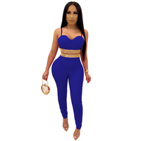 Strapless Sexy Off-Shoulder Club Hot Rhinestone Skinny Set