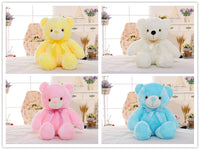 Glowing LED Teddy Bear Plush Toy - Colorful Light Up Christmas Gift for Kids & Pillow - 7+ Light Modes