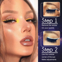 Self-Adhesive Eyelash & Eyeliner Stickers - Soft Natural Curl & Thick Volume (Multiple Colors)