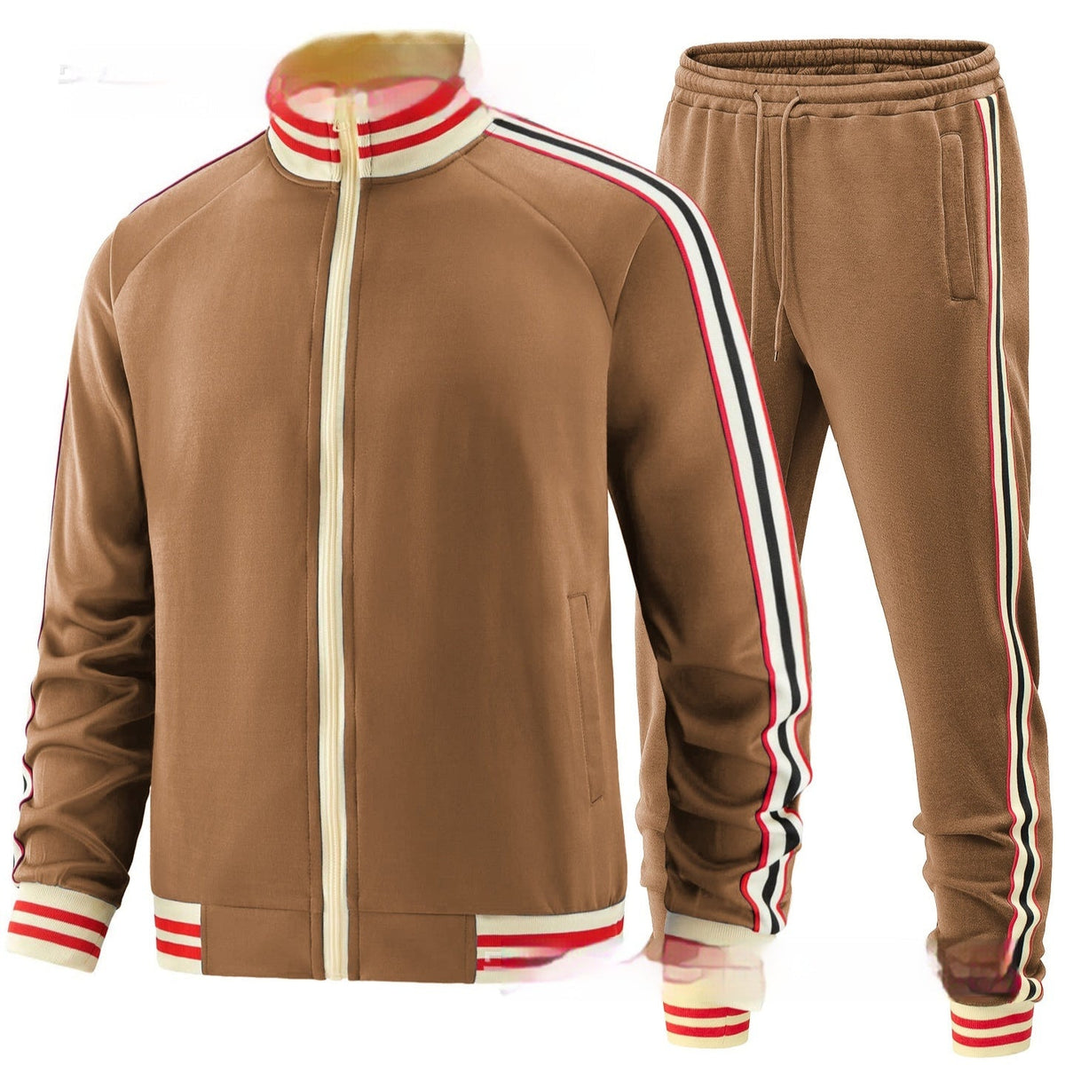 Men's Winter Fleece-Lined Casual Sports Suit - Two-Piece Set in Navy, Royal Blue & More