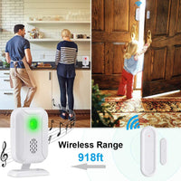 Wireless Door Chime & Entry Alert System – 5 Modes, 918ft Range, No WiFi Required