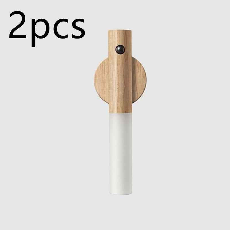 LumiGlow™ Magnetic Motion Sensor Night Light – USB Rechargeable Wooden LED Wall Lamp