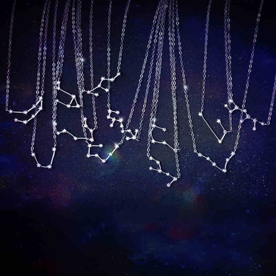 Divine Zodiac S925 Sterling Silver Necklace - 12 Constellations Pendant for Women
