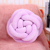 Elegant Explosion Rose Ball Knotted Pillow - Soft Velvet Cushion for Home Decor