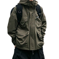 Men's Windproof Hooded Jacket - 3D Pocket Casual Outerwear in Multiple Colors
