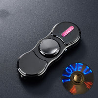 Fingertip Gyro Spinner - Premium Zinc Alloy Rechargeable Fidget Toy with USB Charging
