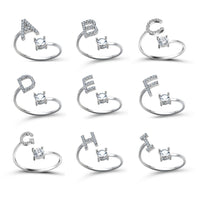 Custom Adjustable Initial Letter Ring – Personalized Jewelry for Women