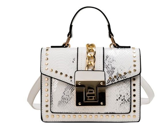Alligator-Print PU Mini Shoulder Bag – Women’s Crossbody Purse with Chain Strap