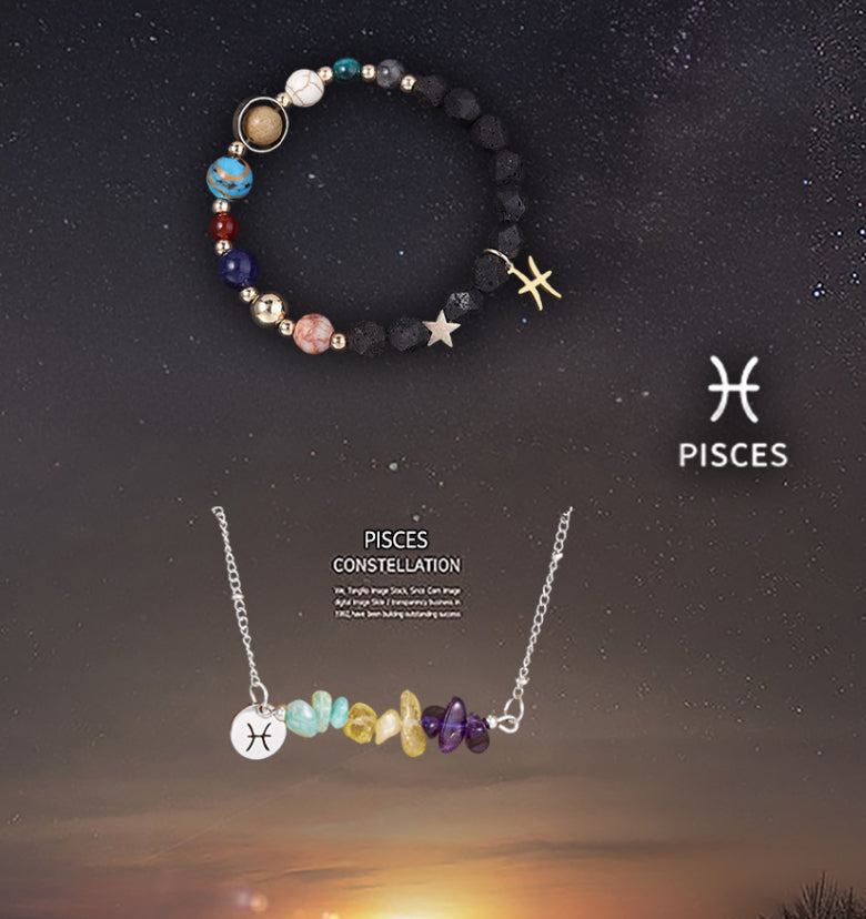 Natural Stone Necklace Set For The 12 Zodiac Signs What Else You Got?