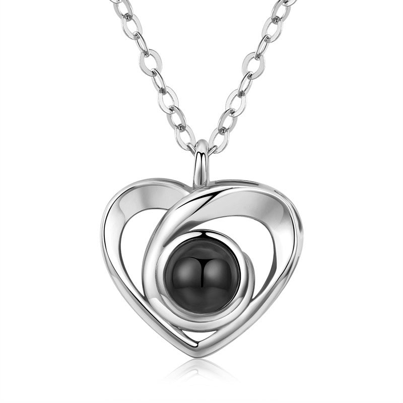 S925 Silver Romantic Photo Projection Necklace Heart Shaped Pendant Necklace What Else You Got?