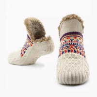 Ultra-Warm Fleece Bootie Slippers – Non-Slip Indoor Socks for Men & Women – Cozy Winter Comfort