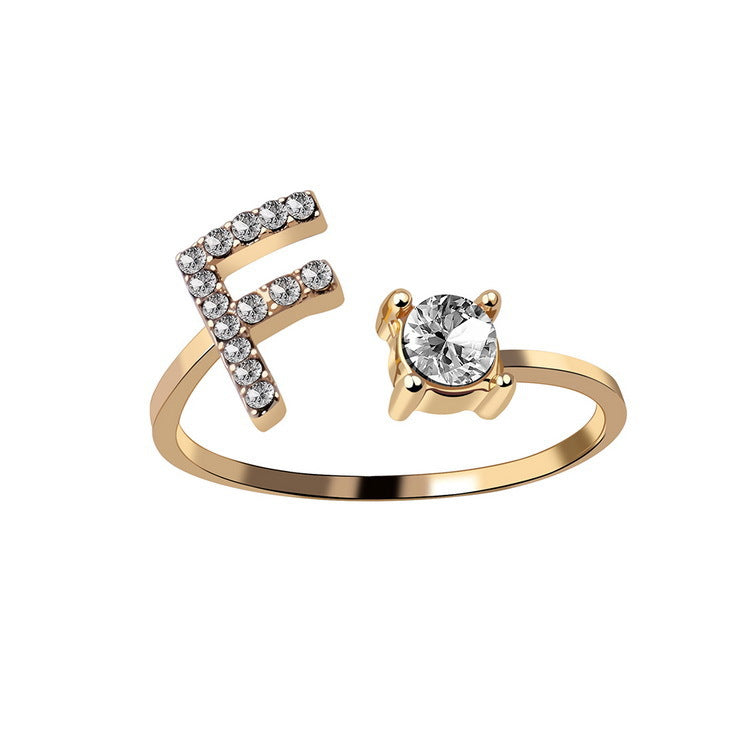 New Design Adjustable 26 Initial Letter Ring Fashion Jewelry For Women Simple Elegant Jewelry What Else You Got?