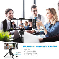 CrystalClear Pro Wireless Mic: 10H Battery, Noise-Free Audio for iPhone/Android & Live Streaming