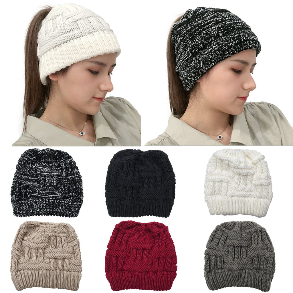 Soft Knit Ponytail Winter Hat for Women – Warm Wool Beanie with Stretch Fit & Hair-Friendly Opening What Else You Got?