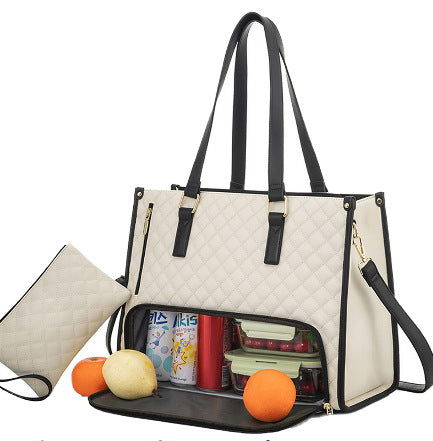 Convenient Commute New Lunch Bag Women's Insulated Lunch Box Women's Leak-proof Large Purse Diagonal Computer Storage What Else You Got?