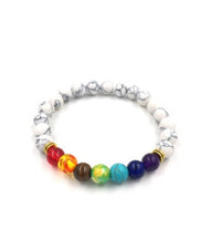 8mm Volcanic Stone Chakra Bracelet – Rainbow Agate Healing Jewelry for Energy Balance & Spiritual Wellness