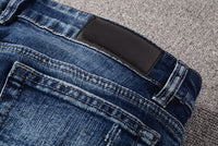 Men's Ripped & Patched Jeans – Distressed Straight-Leg Denim