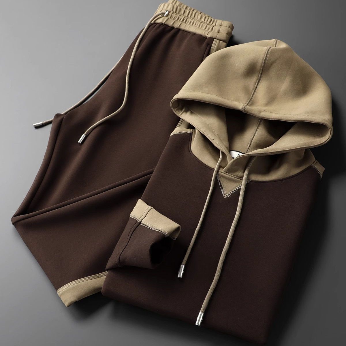 Men's Patchwork Hoodie Trousers Suit What Else You Got?
