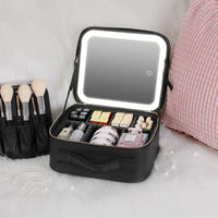 Divine Glow Smart LED Cosmetic Case - Full-Screen Mirror & Portable Makeup Organizer (12