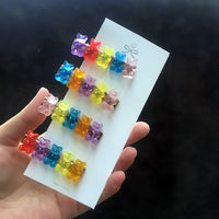 Y2K Gummy Bear Hair Clips – Acrylic Candy Color Bear Clips for Kids & Adults