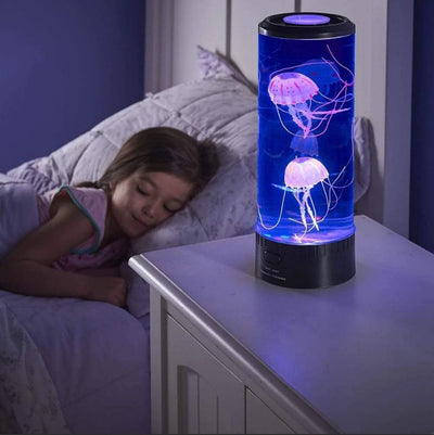 Glowing Jellyfish Aquarium Lamp - USB Powered LED Night Light with Mesmerizing Flowing Beads