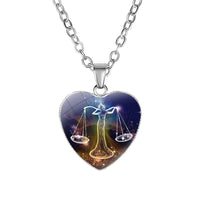 Divine Zodiac Heart Pendant Necklace - 12 Constellations & Bible Verse Gift