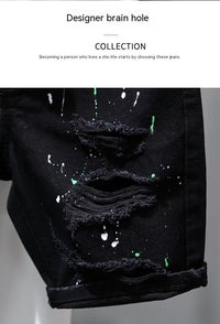 Men's Ripped Distressed Denim Shorts – Summer Street Style | Lightweight & Breathable