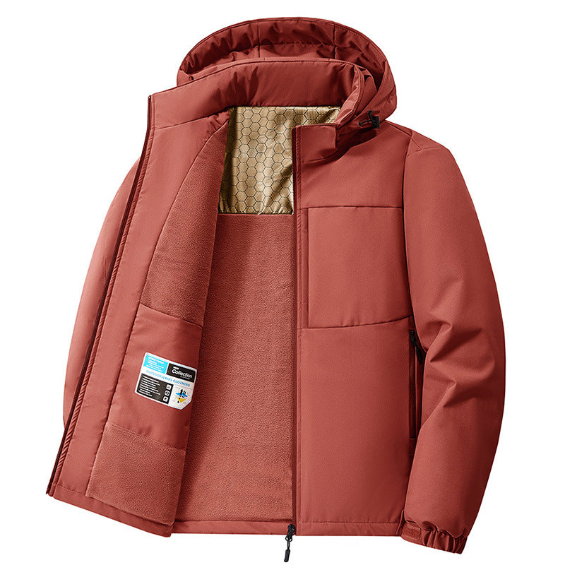 Men’s Hooded Fleece-Lined Thickened Windproof Cotton Jacket – Warm Loose-Fit Winter Coat What Else You Got?