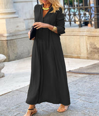 Elegant Long-Sleeve Shirt Dress - Modest & Comfortable Spring & Autumn Fashion for Women
