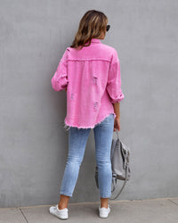 Stylish Ripped Denim Jacket for Women - Trendy Casual Top in Multiple Colors