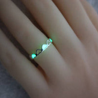 Glow-in-the-Dark Heart Ring – Adjustable Romantic Jewelry