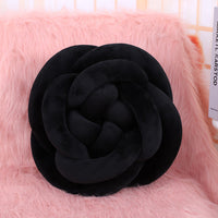 Elegant Explosion Rose Ball Knotted Pillow - Soft Velvet Cushion for Home Decor