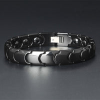 Black Ceramic Magnetic Link Bracelet – Minimalist Wrist Jewelry for Women & Men