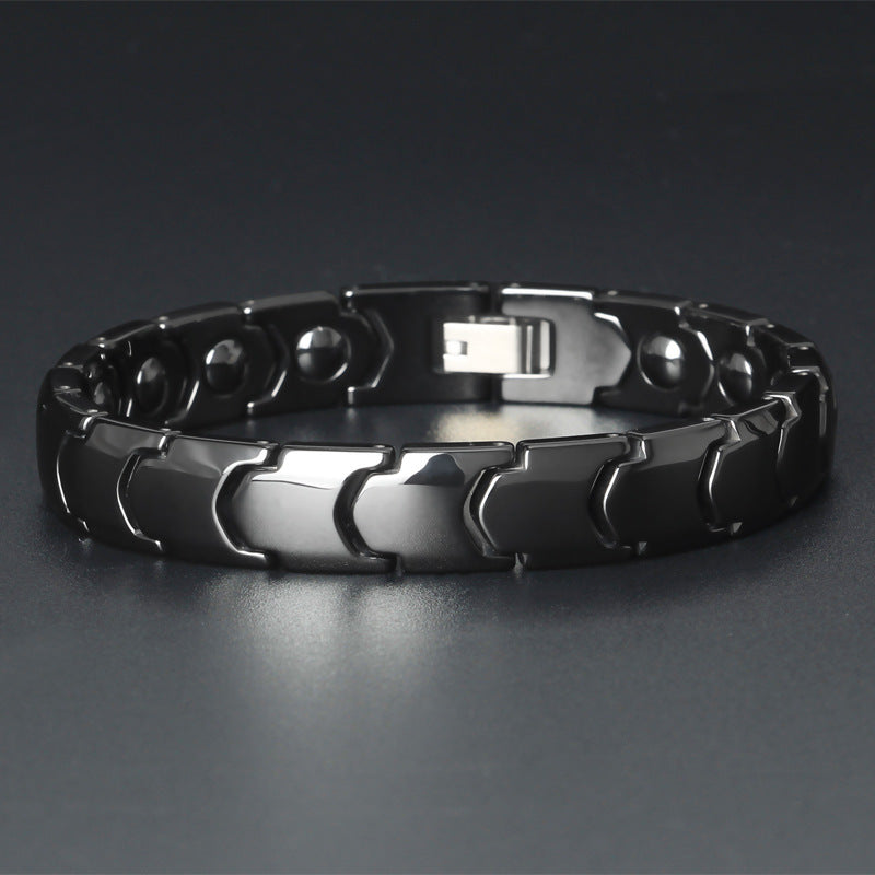 Sleek Black Ceramic Magnetic Link Bracelet — Modern Minimalist Wristwear What Else You Got?