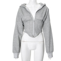 Women’s Y2K Zipper Hoodie Cardigan – Slim-Fit Corset-Style Streetwear