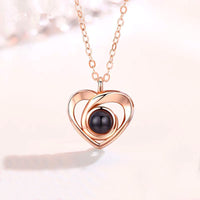 Eternal Love Keepsake: S925 Sterling Silver Heart Photo Projection Necklace - Perfect Romantic Gift for Her