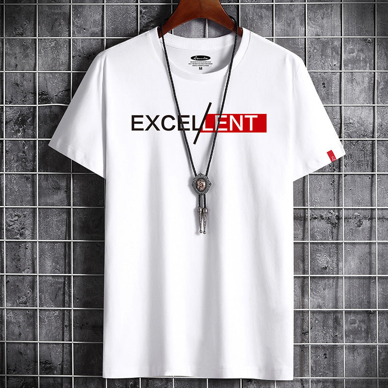 Premium 100% Cotton Men's Summer Short-Sleeve T-Shirt - Lightweight & Breathable Top (White, Gray, Black, Blue)