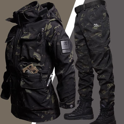 Men's Winter Fleece-Lined Camouflage Jacket - Thickened & Warm Outdoor Suit