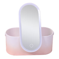 Portable Makeup Organizer with LED Mirror – Travel Cosmetic Storage Case