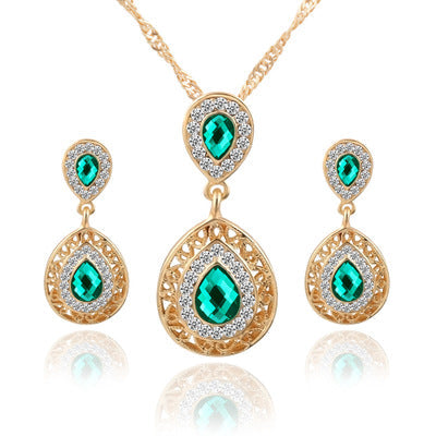 Electroplated Alloy Jewelry Set – Necklace & Earrings for Everyday & Special Occasions