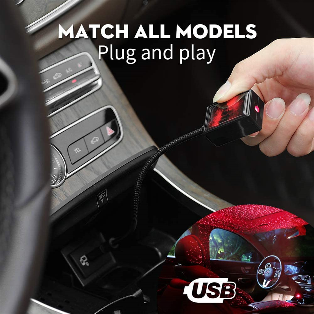USB Starry Sky Car Light Projector – Galaxy LED Interior Ambient Lighting with Voice Control What Else You Got?
