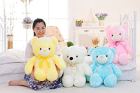 Glowing LED Teddy Bear Plush Toy - Colorful Light Up Christmas Gift for Kids & Pillow - 7+ Light Modes