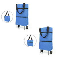 Foldable Grocery Cart with Wheels – Waterproof Reusable Shopping Bag on Wheels