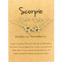 Zodiac Diamond Jewelry Set – Astrology Bracelet & Earrings for All Signs