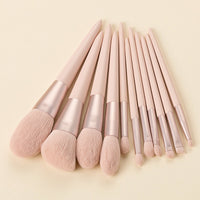 11-Piece Christian Makeup Brush Set - Elegant Wooden Handles & Gift-Ready Pink Bag